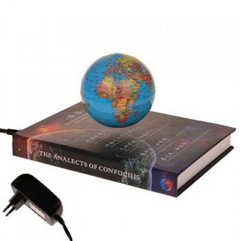 Глобус сувенирный  на магнитном поле подставка книга, голубой на англ..яз.