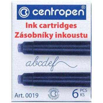 Картридж синий "Centropen" д/перьевой ручки 6шт