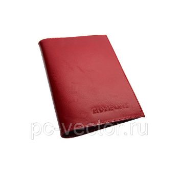 Обложка д/паспорта кожа красная, тканевая подкладка, взагибку
