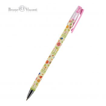 Ручка шар.синяя "HappyWrite.Цветы и птички" 0,5мм