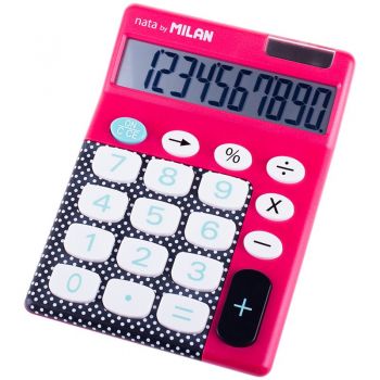 Калькулятор "Milan" розовый, 10 разр., двойн.питание