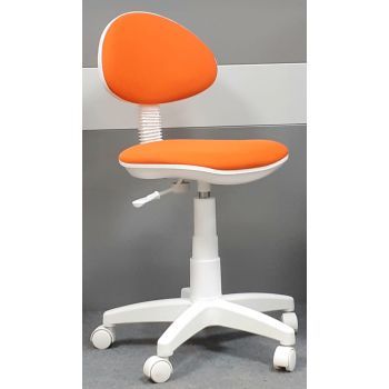 Кресло детское Дино оранжевое пластик белый.