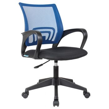 Кресло Helmi HL-M95 R (695) "Airy", спинка сетка синяя/сиденье ткань TW чёрная