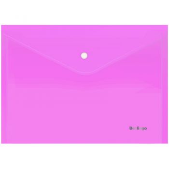 Конверт на кнопке "Berlingo Starlight" А4 прозрачный розовый