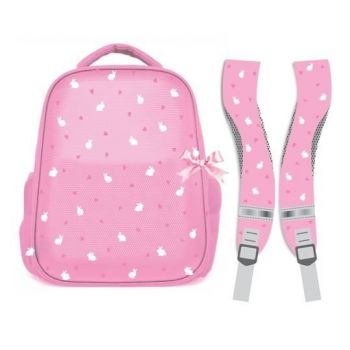 Рюкзак "Крольчата-милашки" с эргономичной спинкой, светло-розовый