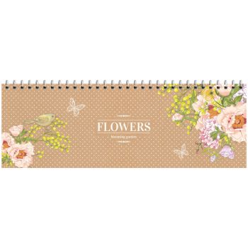Планинг недатированный 305х105мм 56л. "Цветы. Craft flowers"