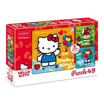 Пазлы "3 картинки в 1 коробке. Hello Kitty" 49 элементов