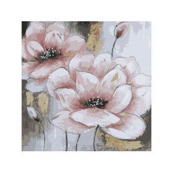 Картина по номерам "Розовые цветы" 30х30см (17 цветов)