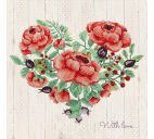 Алмазная мозаика "Цветущее сердце" постер 30х30 см