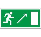 Знак "Направление к эвакуационному выходу направо вверх"