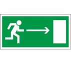 Знак "Направление к эвакуационному выходу направо" 300х150мм самоклеящийся