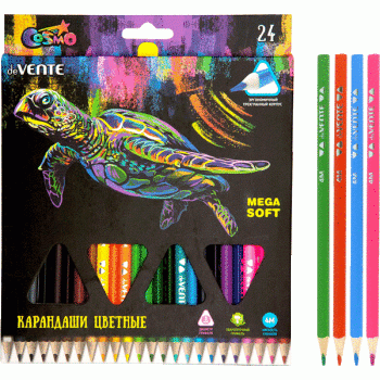 Карандаши 24цв. "deVente Trio Mega Soft" трёхгранные