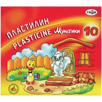 Пластилин 10цв. 200г "Мультики" со стеком