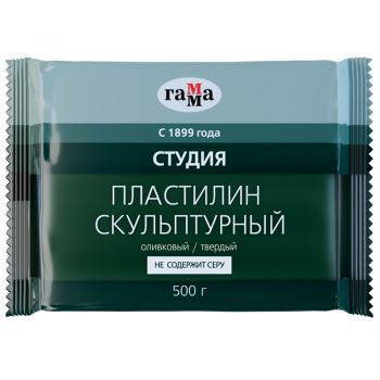 Пластилин скульптурный оливковый твёрдый 0,5кг