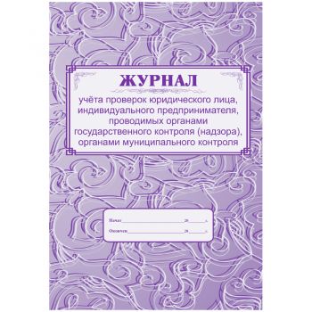 Журнал учёта проверок юридического лица, индивидуального предпринимателя