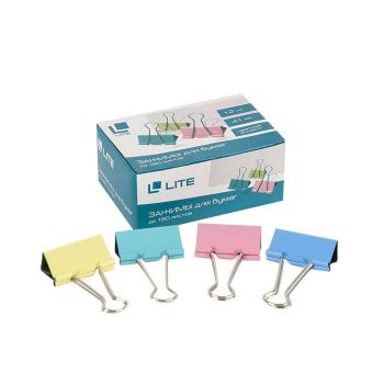 Зажим д/бумаг 41мм (до 200 листов) цветной