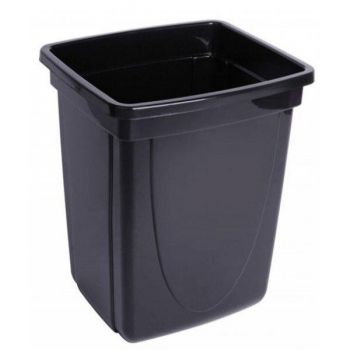 Корзина д/бумаг 12л цельная прямоугольная чёрная