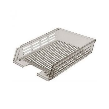 Лоток горизонтальный с пазами тонированный серый