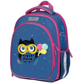 Ранец "Expert Light. Funny owl" 38х28х15см, 3 отд., 2 карм., анатомич. спинка Berlingo