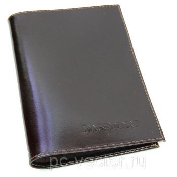 Обложка д/паспорта кожа коричневая, тканевая подкладка, взагибку