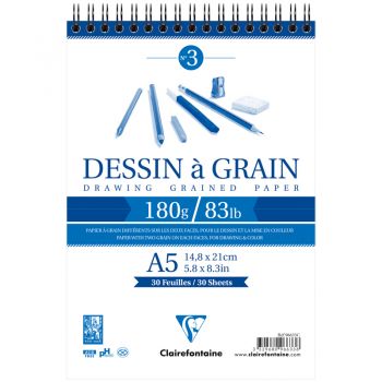 Скетчбук А5 30л. 180г/м2 "Dessin a grain" на гребне