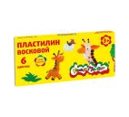 Пластилин 6цв. 90г восковой "Каляка-Маляка" со стеком 3+