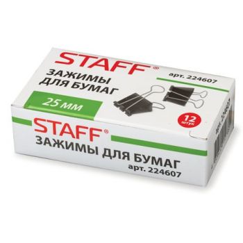 Зажим д/бумаг 25мм (до 100 листов) "Staff"