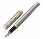 Ручка пер. "Parker IM Brushed Metal GT" позолота, полированный металл