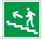 Знак "Направление к эвакуационному выходу по лестнице вверх" самоклеящийся