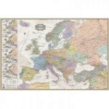 Карта "Политическая карта Европы" 1:5,3млн.,ретро стиль