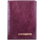 Обложка д/автодокументов "OfficeSpace", кожа, тёмно-бордовая