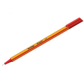 Ручка капиллярная "Berlingo Rapido" красная, 0,4мм, трёхгранная