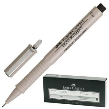 Ручка капиллярная (линер) чёрная "Ecco Pigment" 0,6мм