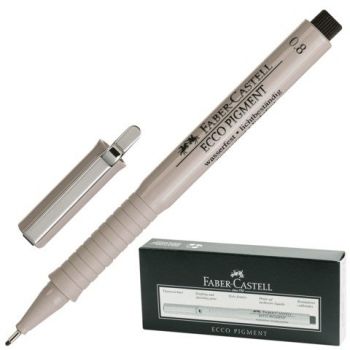 Ручка капиллярная (линер) чёрная 0,8мм "Ecco Pigment" 0,8мм