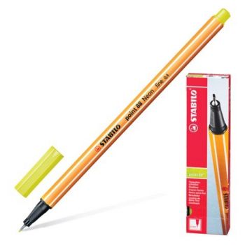 Ручка капиллярная жёлтая неон "Stabilo.Point"