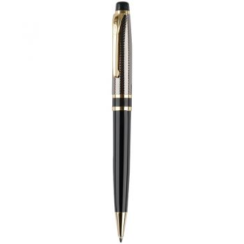 Ручка шар. синяя "Luxor Futura" 0,7мм, корпус чёрный/золото