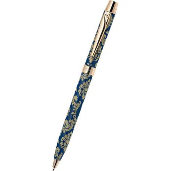 Ручка шар. "Pierre Cardin Les Fleurs" латунь и лак, отделка - сталь,золото, цвет - синий