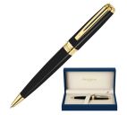 Ручка шар. "Waterman Exception Slim" позолота 23K, чёрный лак