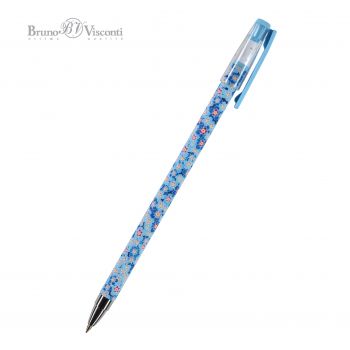 Ручка шар.синяя "HappyWrite.Васильки" 0,5мм