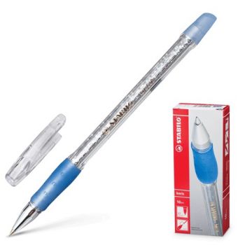 Ручка шар.синяя "Stabilo krisstal"