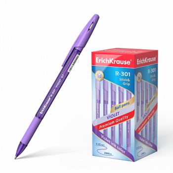 Ручка шар.фиолетовая "EK.R-301 Violet.Stick&Grip" 0,7мм