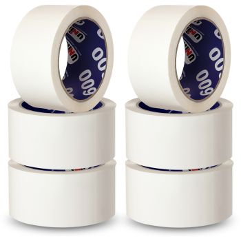 Скотч белый 50ммх66м "Unibob 600" 45мкм.
