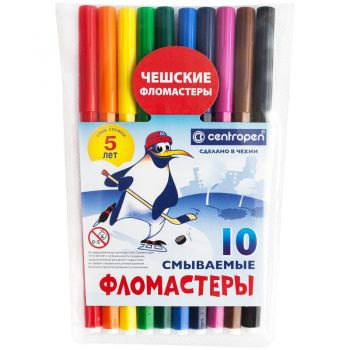 Фломастеры 10цв. "Centropen" смываемые