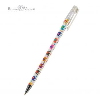 Ручка шар.синяя "HappyWrite.Слоники" 0,5мм