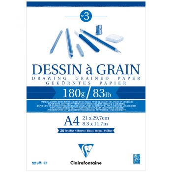 Скетчбук А4 30л. 180г/м2 "Dessin a grain" мелкозернистая бумага, на слейке