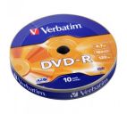 Диск DVD-R "Verbatim" 4,7Gb 16x Shrink(10)