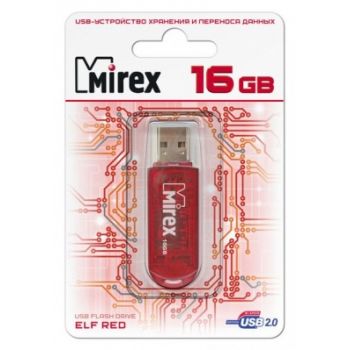 Флеш накопитель 16Gb Mirex Elf USB 2.0 красный