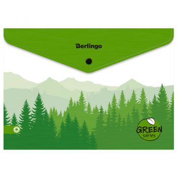 Конверт на кнопке А4 "Green series" 180мкм с рисунком