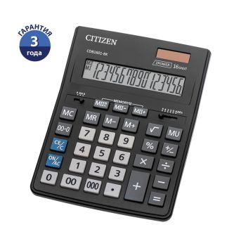 Калькулятор "Citizen Business Line CDB1601-BK" 16разр. дв.пит.