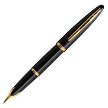 Ручка пер."Waterman Carene" перо - золото 18К, чёрный лак, позолота 23К